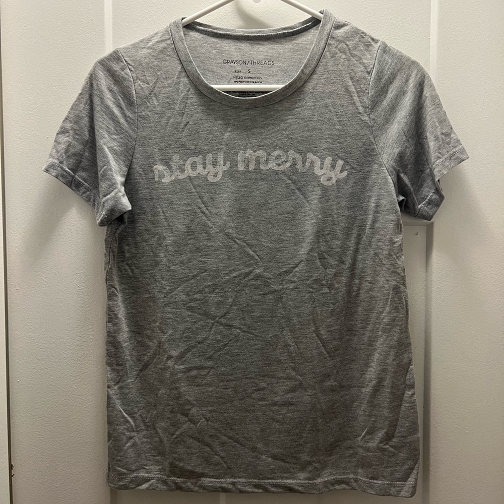 Gray Christmas Stay Merry Pajama T-Shirt